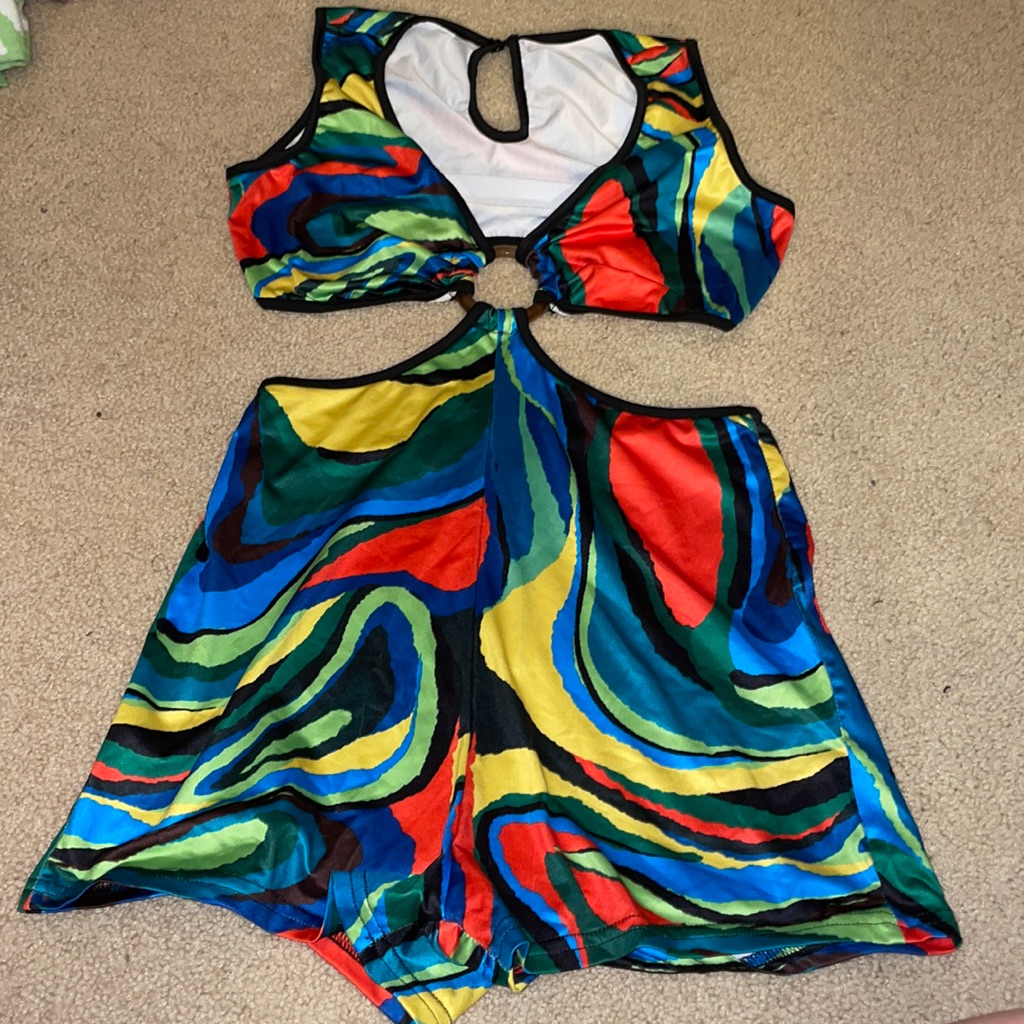 Pattern Cutout Romper